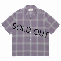 WACKO MARIA/OMBRE CHECK OPEN COLLAR SHIRT（PURPLE）［オンブレチェックオープンカラーシャツ-23春夏］