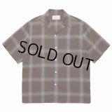 WACKO MARIA/OMBRE CHECK OPEN COLLAR SHIRT（BROWN）［オンブレチェックオープンカラーシャツ-23春夏］