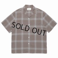 WACKO MARIA/OMBRE CHECK OPEN COLLAR SHIRT（BROWN）［オンブレチェックオープンカラーシャツ-23春夏］