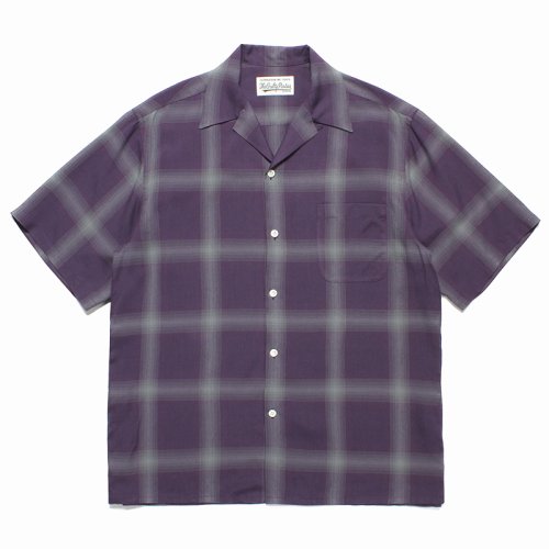 他の写真1: WACKO MARIA/OMBRE CHECK OPEN COLLAR SHIRT（PURPLE）［オンブレチェックオープンカラーシャツ-23春夏］