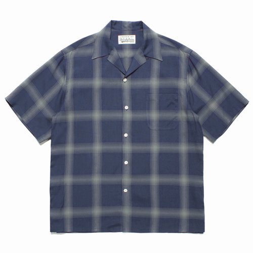 他の写真1: WACKO MARIA/OMBRE CHECK OPEN COLLAR SHIRT（NAVY）［オンブレチェックオープンカラーシャツ-23春夏］