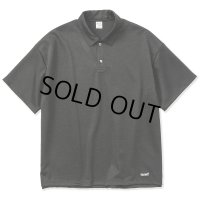 CALEE/Mix tweed jersey type drop shoulder polo shirt（Black） 【60%OFF】［ドロップショルダーポロシャツ-23春夏］
