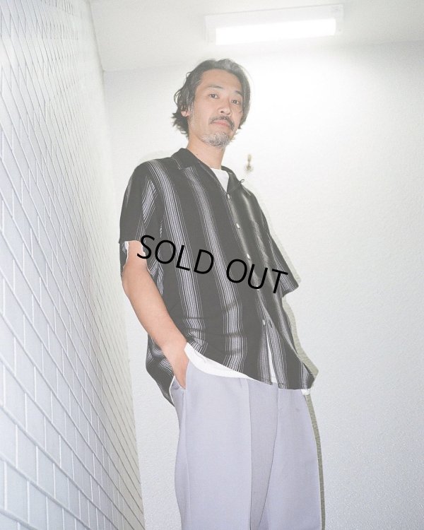 画像3: WACKO MARIA/STRIPED OPEN COLLAR SHIRT（BLACK）［ストライプオープンカラーシャツ-23春夏］