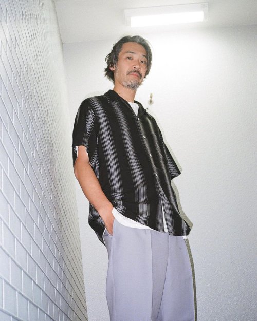 他の写真3: WACKO MARIA/STRIPED OPEN COLLAR SHIRT（BLACK）［ストライプオープンカラーシャツ-23春夏］