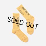 TIGHTBOOTH/LABEL LOGO SOCKS（Yellow） 【20%OFF】［レーベルロゴソックス-23春夏］