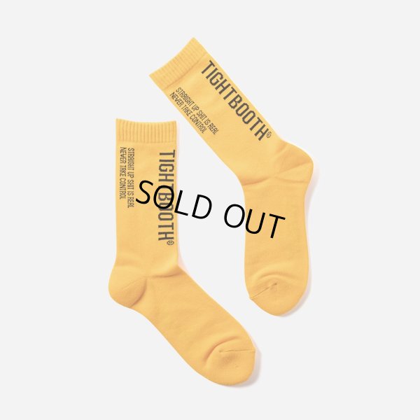 画像1: TIGHTBOOTH/LABEL LOGO SOCKS（Yellow） 【20%OFF】［レーベルロゴソックス-23春夏］