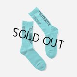 TIGHTBOOTH/LABEL LOGO SOCKS（Turquoise） 【20%OFF】［レーベルロゴソックス-23春夏］