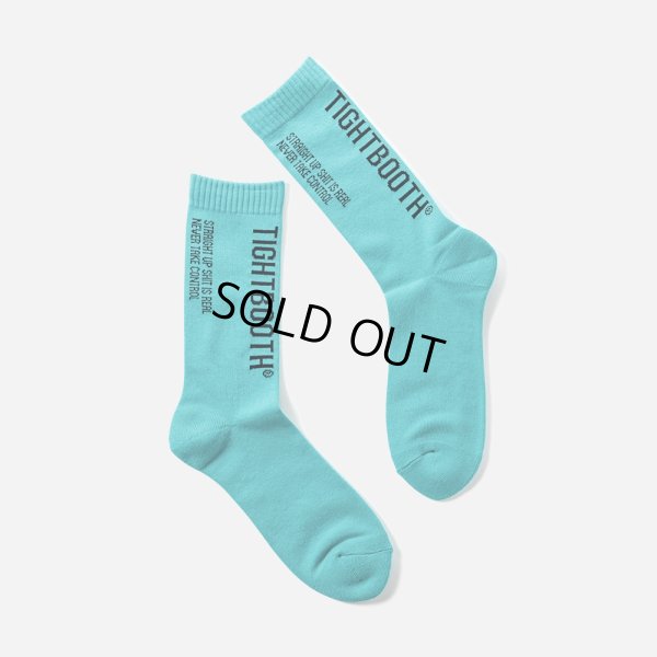 画像1: TIGHTBOOTH/LABEL LOGO SOCKS（Turquoise） 【20%OFF】［レーベルロゴソックス-23春夏］