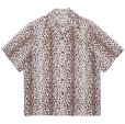 画像1: WACKO MARIA/LEOPARD OPEN COLLAR SHIRT（BROWN）［レオパードオープンカラーシャツ-23春夏］ (1)