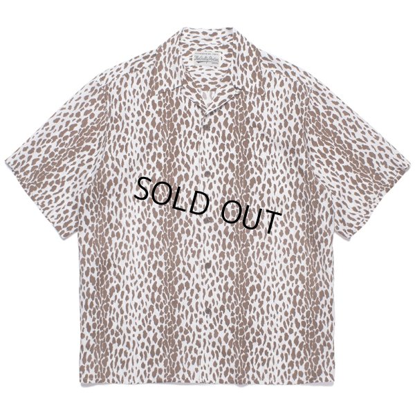 画像1: WACKO MARIA/LEOPARD OPEN COLLAR SHIRT（BROWN）［レオパードオープンカラーシャツ-23春夏］