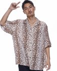 画像2: WACKO MARIA/LEOPARD OPEN COLLAR SHIRT（BROWN）［レオパードオープンカラーシャツ-23春夏］ (2)