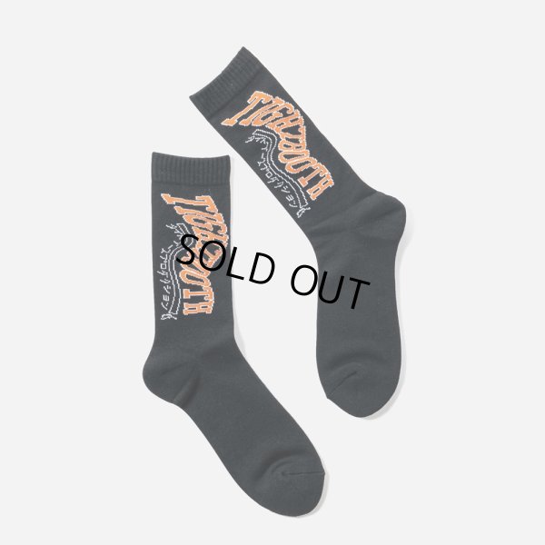 画像1: TIGHTBOOTH/ACID LOGO SOCKS（Black）［アシッドロゴソックス-23春夏］