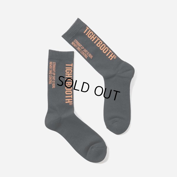 画像1: TIGHTBOOTH/LABEL LOGO SOCKS（Black）［レーベルロゴソックス-23春夏］