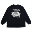 画像1: PORKCHOP/PORK BACK L/S TEE（BLACK）［プリント長袖T-23春夏］ (1)