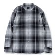 画像1: RATS/STAND COLLAR CHECK SHIRT（GRAY CHECK） 【30%OFF】［スタンドカラーチェックシャツ-23春夏］ (1)
