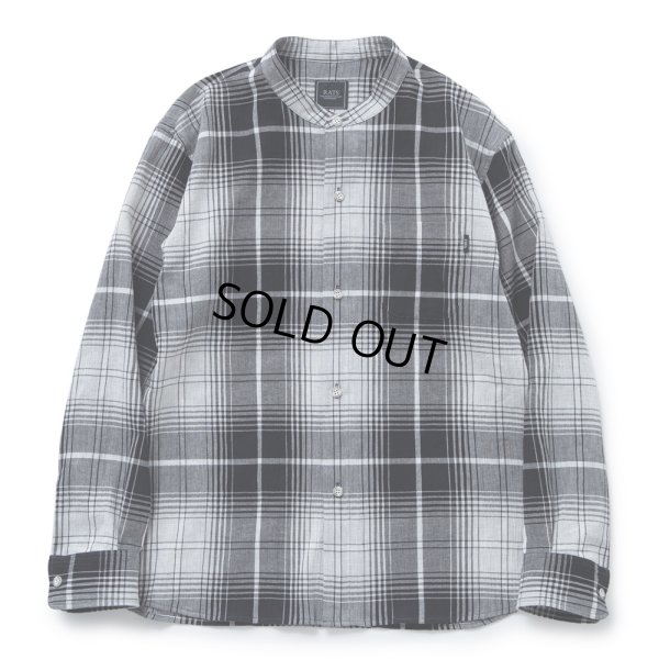 画像1: RATS/STAND COLLAR CHECK SHIRT（GRAY CHECK） 【30%OFF】［スタンドカラーチェックシャツ-23春夏］