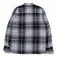 画像2: RATS/STAND COLLAR CHECK SHIRT（GRAY CHECK） 【30%OFF】［スタンドカラーチェックシャツ-23春夏］ (2)