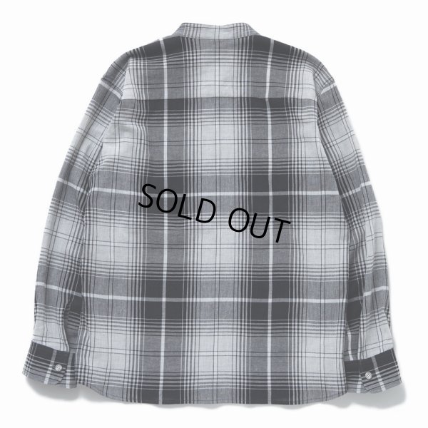 画像2: RATS/STAND COLLAR CHECK SHIRT（GRAY CHECK） 【30%OFF】［スタンドカラーチェックシャツ-23春夏］