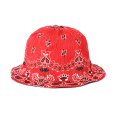 画像1: CHALLENGER/REVERSIBLE BANDANA HAT（RED）［リバーシブルバンダナハット-23秋冬］ (1)