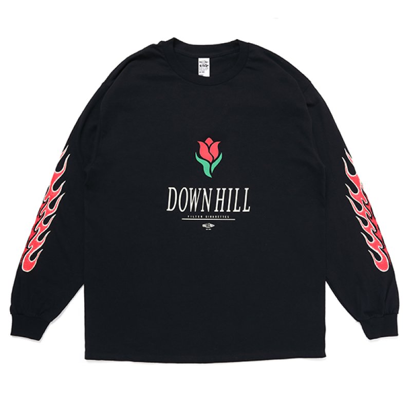 画像1: CHALLENGER/L/S DOWNHILL TEE（BLACK）［プリント長袖T-23秋冬］
