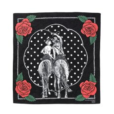 画像1: CHALLENGER/HORSE BANDANA（BLACK）［ホースバンダナ-23秋冬］ (1)