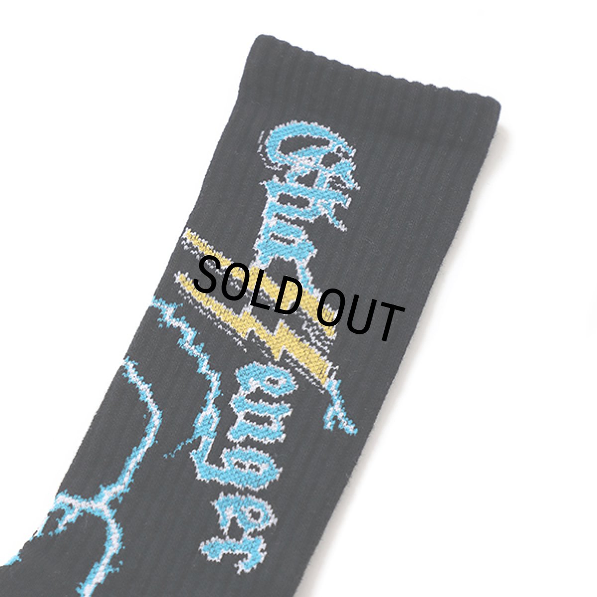 画像2: CHALLENGER/THUNDER SOCKS（BLACK）［サンダーソックス-23秋冬］ (2)