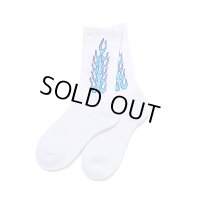 CHALLENGER/FLAMES SOCKS（WHITE）［フレイムスソックス-23秋冬］