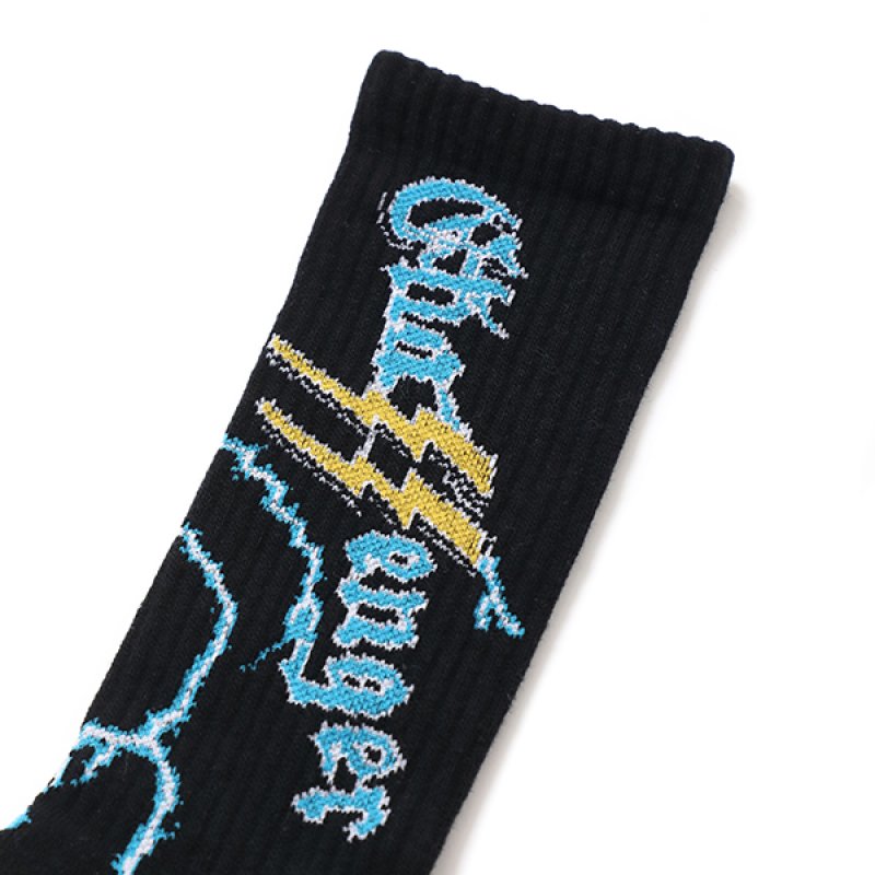 画像2: CHALLENGER/THUNDER SOCKS（BLACK）［サンダーソックス-23秋冬］