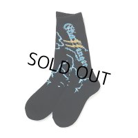 CHALLENGER/THUNDER SOCKS（BLACK）［サンダーソックス-23秋冬］
