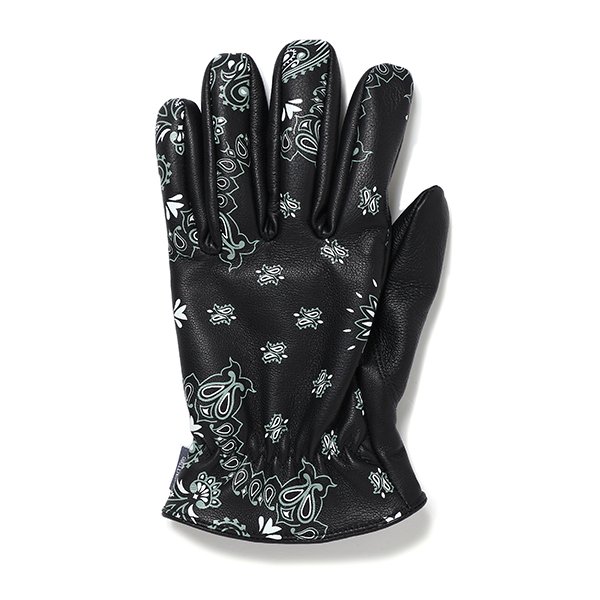 画像2: CHALLENGER/BANDANA LEATHER GLOVE（BLACK）［バンダナレザーグローブ-23秋冬］