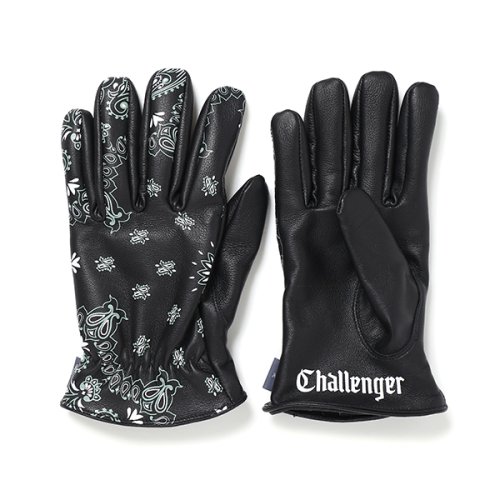 他の写真1: CHALLENGER/BANDANA LEATHER GLOVE（BLACK）［バンダナレザーグローブ-23秋冬］