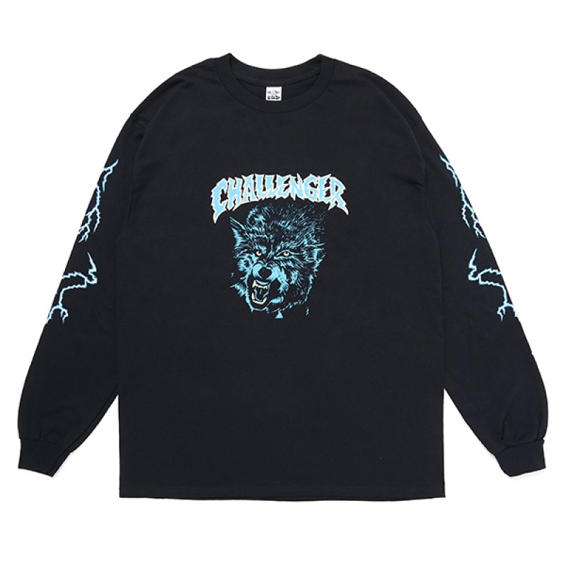 画像1: CHALLENGER/L/S WOLF TEE（BLACK）［プリント長袖T-23秋冬］