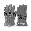 CHALLENGER/BANDANA LEATHER GLOVE（BLACK）［バンダナレザーグローブ-23秋冬］