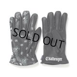 CHALLENGER/BANDANA LEATHER GLOVE（BLACK）［バンダナレザーグローブ-23秋冬］
