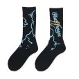 画像5: CHALLENGER/THUNDER SOCKS（BLACK）［サンダーソックス-23秋冬］ (5)