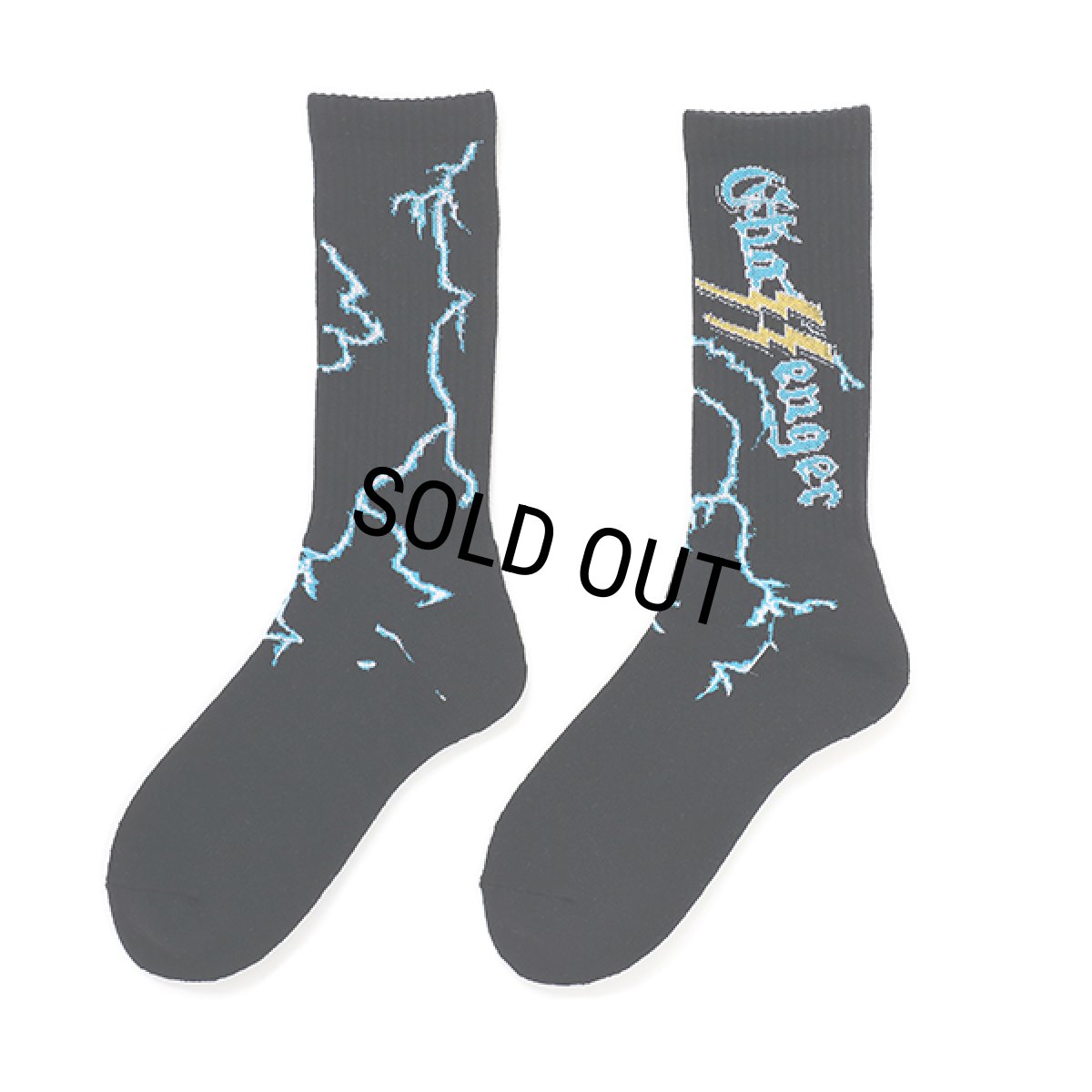 画像5: CHALLENGER/THUNDER SOCKS（BLACK）［サンダーソックス-23秋冬］ (5)