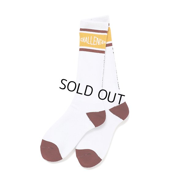 画像1: CHALLENGER/LOGO SOCKS（WHITE）［ロゴソックス-23秋冬］