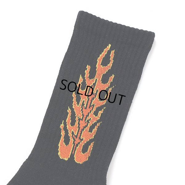 画像2: CHALLENGER/FLAMES SOCKS（BLACK）［フレイムスソックス-23秋冬］