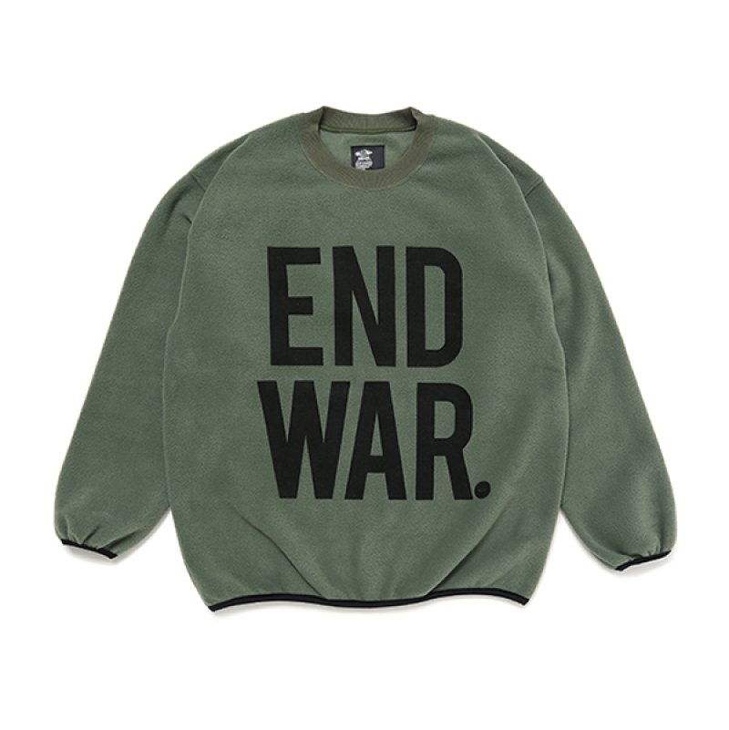 画像1: CHALLENGER/C/N END WAR FLEECE（DARK GREEN）［フリースクルーネック-23秋冬］