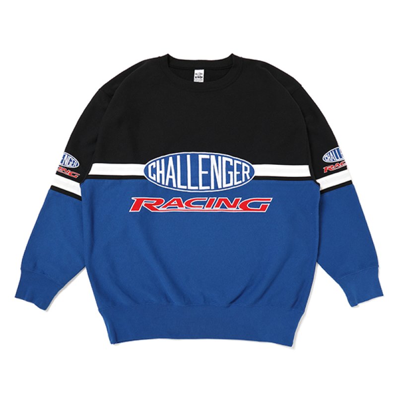 画像1: CHALLENGER/CMC RACING SWEAT（BLUE/BLACK）［クルーネックスウェット-23秋冬］