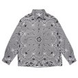 画像1: CHALLENGER/L/S BANDANA NEL SHIRT（GRAY）［バンダナネルシャツ-23秋冬］ (1)