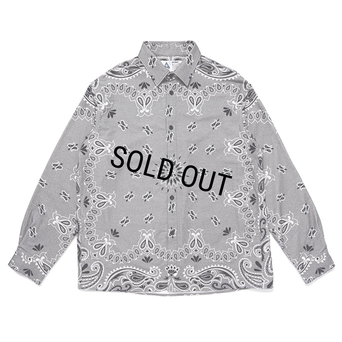 画像1: CHALLENGER/L/S BANDANA NEL SHIRT（GRAY）［バンダナネルシャツ-23秋冬］ (1)