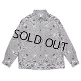 CHALLENGER/L/S BANDANA NEL SHIRT（GRAY）［バンダナネルシャツ-23秋冬］