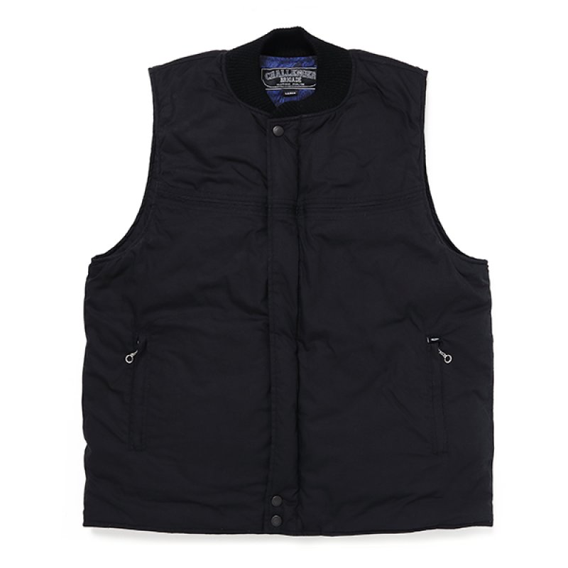 画像1: CHALLENGER/DERBY DOWN VEST（BLACK/NAVY）［ダービーダウンベスト-23秋冬］
