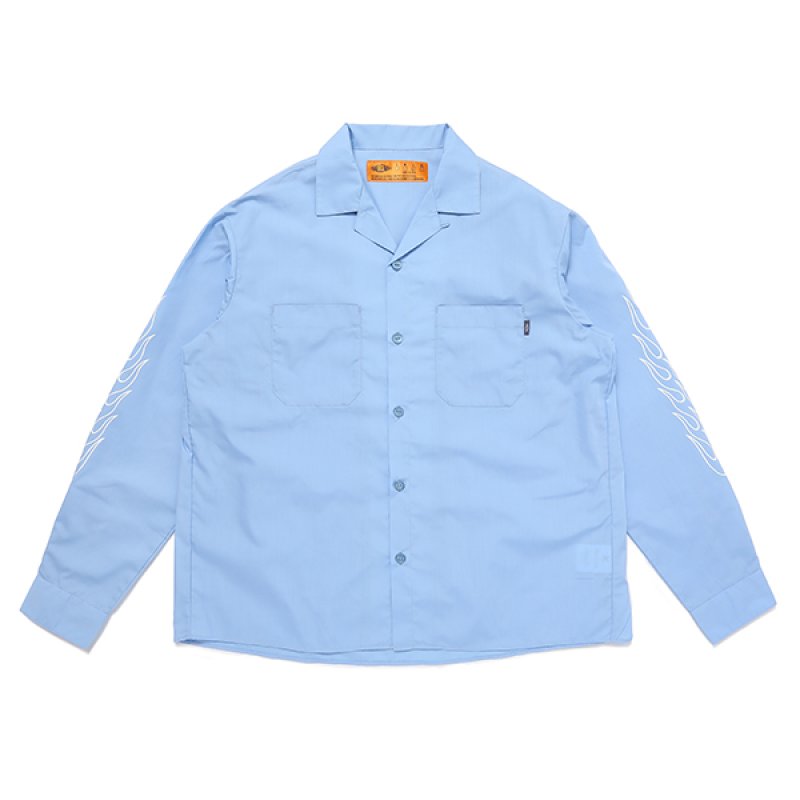 画像1: CHALLENGER/L/S FIRE WORK SHIRT（SAX BLUE）［ファイヤーワークシャツ-23秋冬］