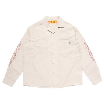 画像1: CHALLENGER/L/S FIRE WORK SHIRT（BEIGE）［ファイヤーワークシャツ-23秋冬］
