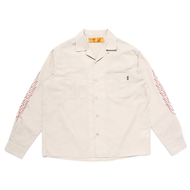 画像1: CHALLENGER/L/S FIRE WORK SHIRT（BEIGE）［ファイヤーワークシャツ-23秋冬］