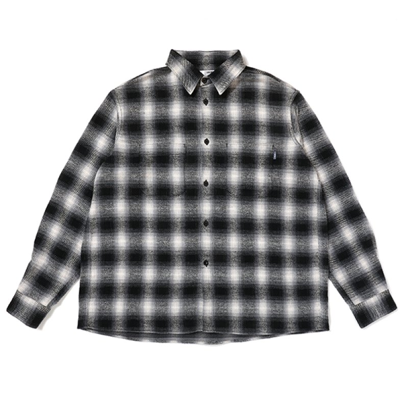 画像1: CHALLENGER/L/S CHECK WORK SHRIT（GRAY）［チェックワークシャツ-23秋冬］