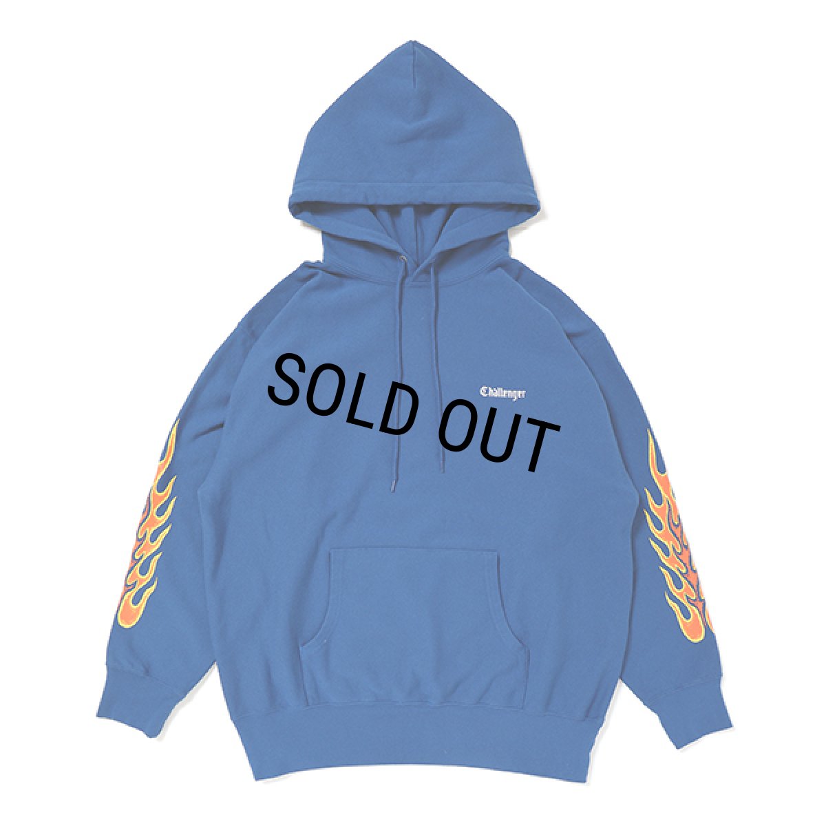画像1: CHALLENGER/FLAMES HOODIE（BLUE）［プルオーバーパーカー-23秋冬］ (1)
