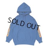 CHALLENGER/FLAMES HOODIE（BLUE）［プルオーバーパーカー-23秋冬］